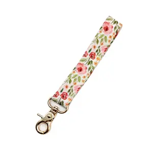 Floral Wristband Keychain | Nylon Key & Wallet Accessories
