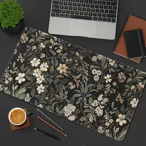 Floral Pattern Mouse Pad, Rectangle Gaming Mouse Pad, Non-Slip Rubber Base Mousepad, Office Desk Keyboard Mouse Mat for Home Office Game Room Desk