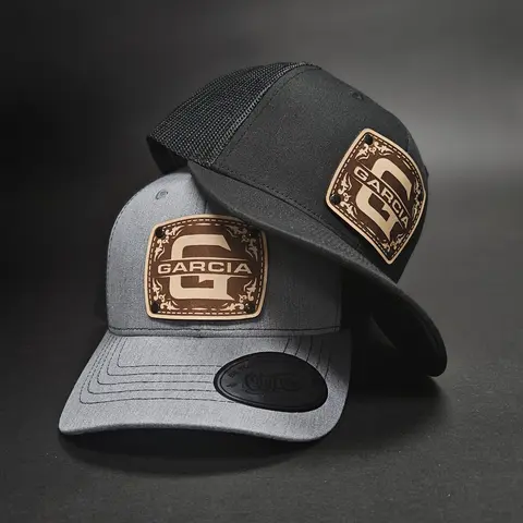 Youth Custom Initials Hat with Engraved Leather Patch