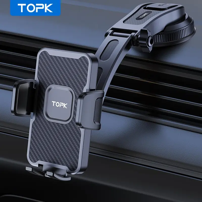 Car Phone Holder, Phone Holders For Your Car, Multifunctional Car Phone Holder with Suction Cup Base, Hands Free Universal Cell Phone Car Mount, Automobile Phone Mount Car for iPhone Android Smartphones, Multifunctional Car Accessories