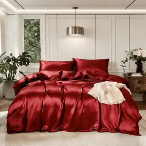 Silk-Like Bedding Set, Soft Polyester Material, Modern Luxury Bedroom Linen Set Includes 1*Duvet Cover Without Comforter Insert and 2* Pillowcases Without Pillow Insert, Suitable for Bedrooms and Guest Rooms