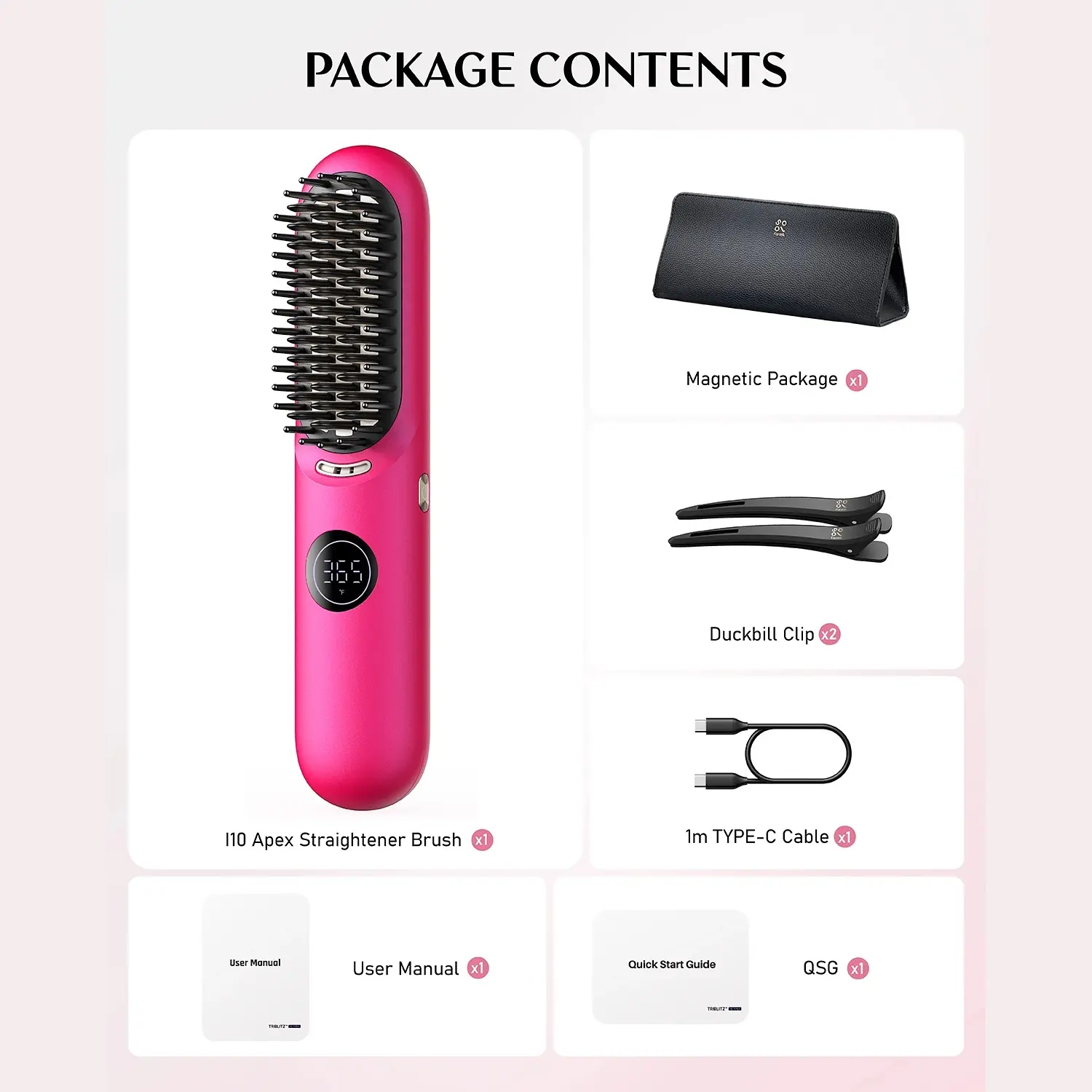 FanttikSolo l10 Apex 2 in 1 Straightening & Curling Brush, Fanttiksolo Cordless Hot Brush, Wireless Straightener for  main image 2