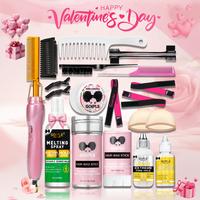 19pcs Pink Hot Comb Set