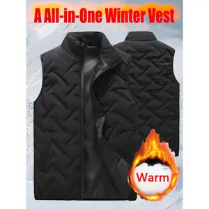 Men's Outdoor Sports Vest Fleece Lined Thickened Warm Hiking Travel Casual Daily Wear, Winter Clothing for Men
