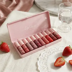 Molianji Fruit Essence Lip Glaze 10 Pack | 3.5g Hydrating Non-Sticky Lip Gloss Set