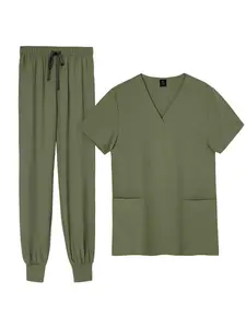 New Scrubs Set Uniforms Nurse Multicolour Surgical Uniform Pocket V-neck Top Jogger Pants for Men Women Hospital Medical Clothes