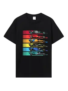 F1 team racing fan T-shirt, Formula One driver Lando Norris T-shirt, men's and women's retro short sleeved T-shirt top