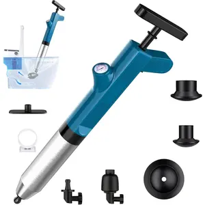 Plunger Set, High Pressure Air Plunger Drain Clog Remover, Sink Plungers for, Snake Drain with Real-Time Barometer for Unclogger,,Shower,Pipe,,Sewer