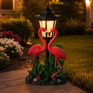 Flamenco Solar Garden Decorative Light | LED Flamingo Figurine Lamp
