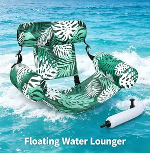 2 Pack Blow Up Leaf Swimming Lounger, Thickened Wear-resistant Floating Water Chair, Stable Structure Water Recliner Float for Adult Summer Water Fun
