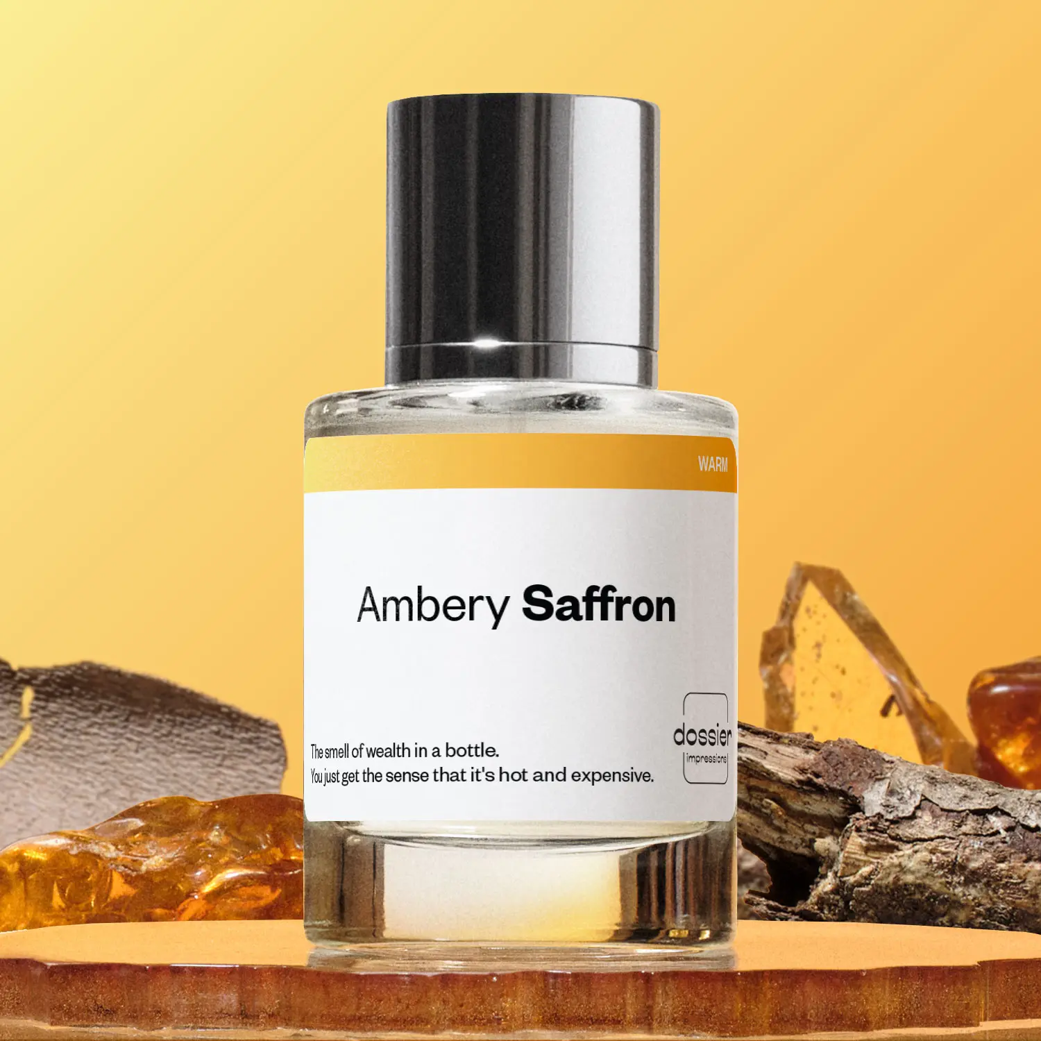 Ambery Saffron, Dossier, Unisex Perfume, Eau de Parfum, 50ml-100ml-150ml, Saffron, Oakmoss, Jasmine, Plum, Cedarwood