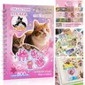 30 Sheets Y2K Silly Cat Meme Sticker Book (800+ Pcs) - 3-in-1 Tactile, Glossy & Textured Kawaii Kitty Decals for Polco & Bujo, Journaling Stickers, Diy Sticker