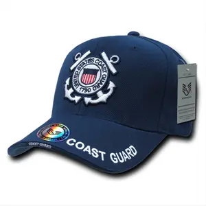 212 MAIN Flat Bill Snapback Hat - 6-Panel Military Style, Coast Guard Design, Adjustable Fit, Acrylic Fabric, High-Def Embroidered Logo, Hook-Loop Closure