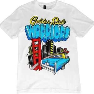 Golden State Warriors Graphic Tee, Menswear Crew Neck Football Streetwear T-Shirt, Unisex Casual Regular Fit Cotton Tops, Good Vintage Hip-Hop Bold Retro Apparel, Men Round Neck Y2K Sports Tees