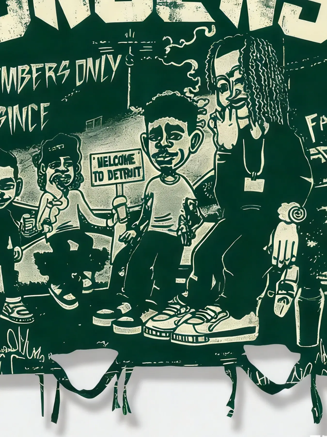 Y2K Men's Rap Artist and Hip-hop Cartoon Portrait Printed Bat