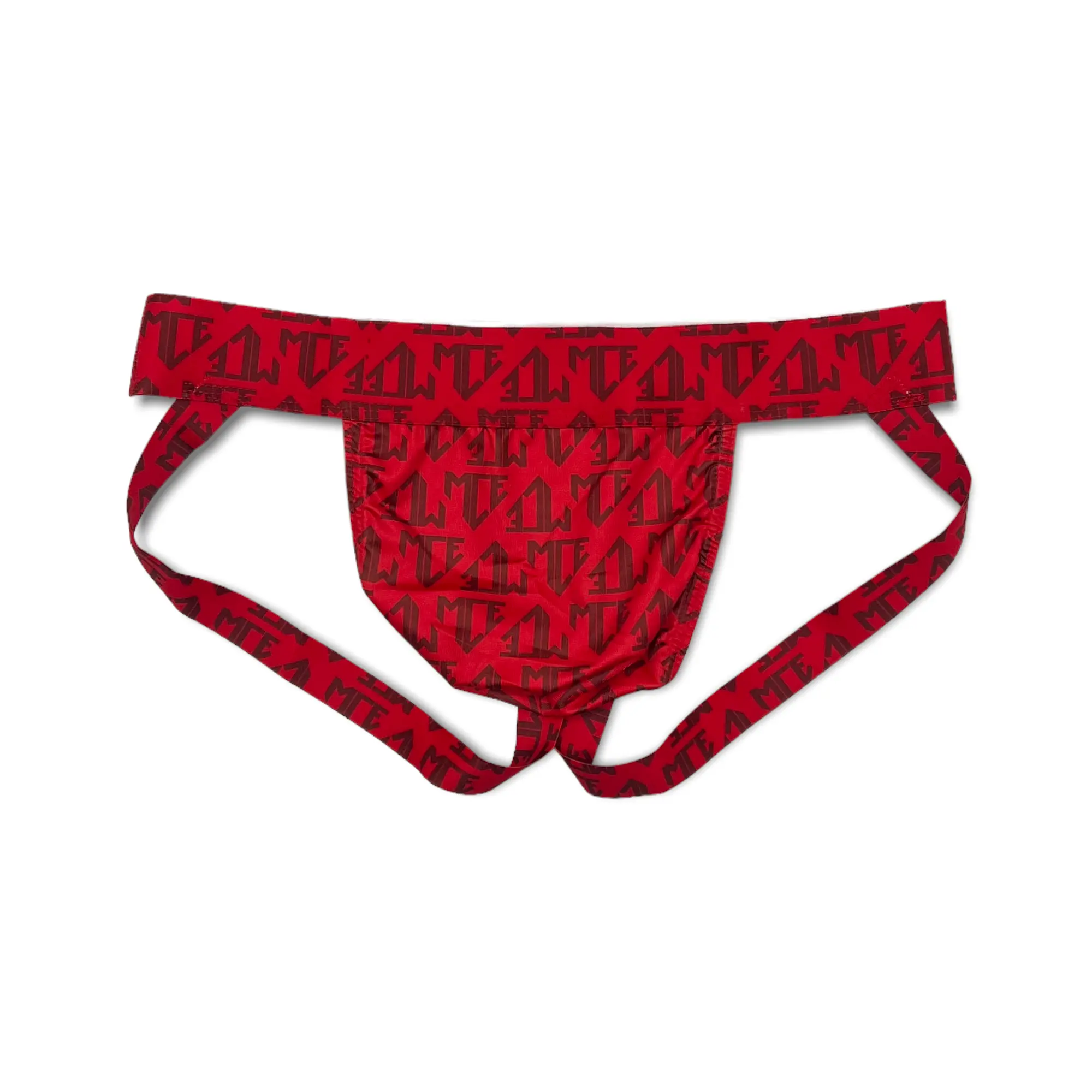 Red monogram MCE logo jockstrap