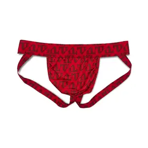 Red monogram MCE logo jockstrap