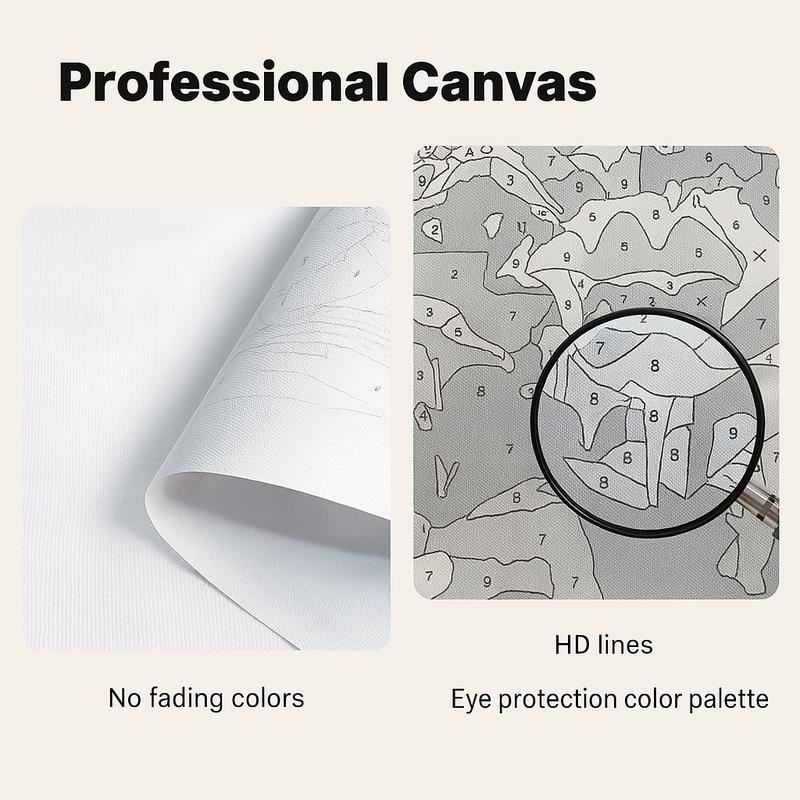 DIY Painting By Numbers Kit - Framed Canvas Set with Brushes, Pre-Mixed Paints & Sample Image - Relaxing Art for Home Decor or Gifting - Dreamy Sunsets & Elegant Flowers Designs