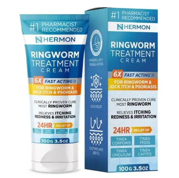Antifungal Ringworm Cream - Effective Treatment for Stubborn Ringworm, Jock Itch, for Athlete's Foot 100ml
