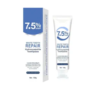 7.5% Hydroxyapatite Toothpaste, enamel repair, whitening support, gentle on sensitive teeth, minty fresh.