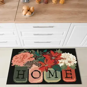 Lush Decor FRONTPORCH Indoor/Outdoor Hand Tufted Durable Area Rug - Traditional Botanical Floral Decorative  (Holiday Home)