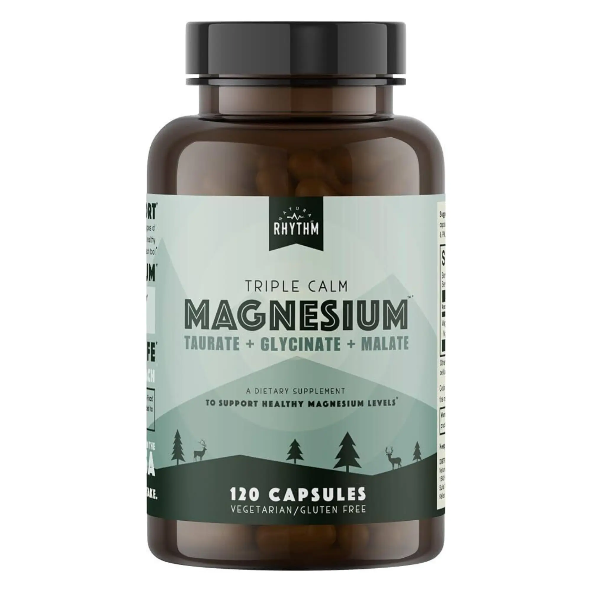 Triple Calm Magnesium - 150mg of Magnesium Taurate, Glycinate, and Malate (120 capsules) Antioxidant Dietary Supplement All Natural Supplement Vitamins Muscle