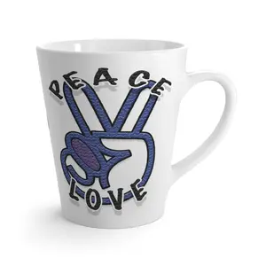 Peace, Love. Latte Mug, Coffee Mug.