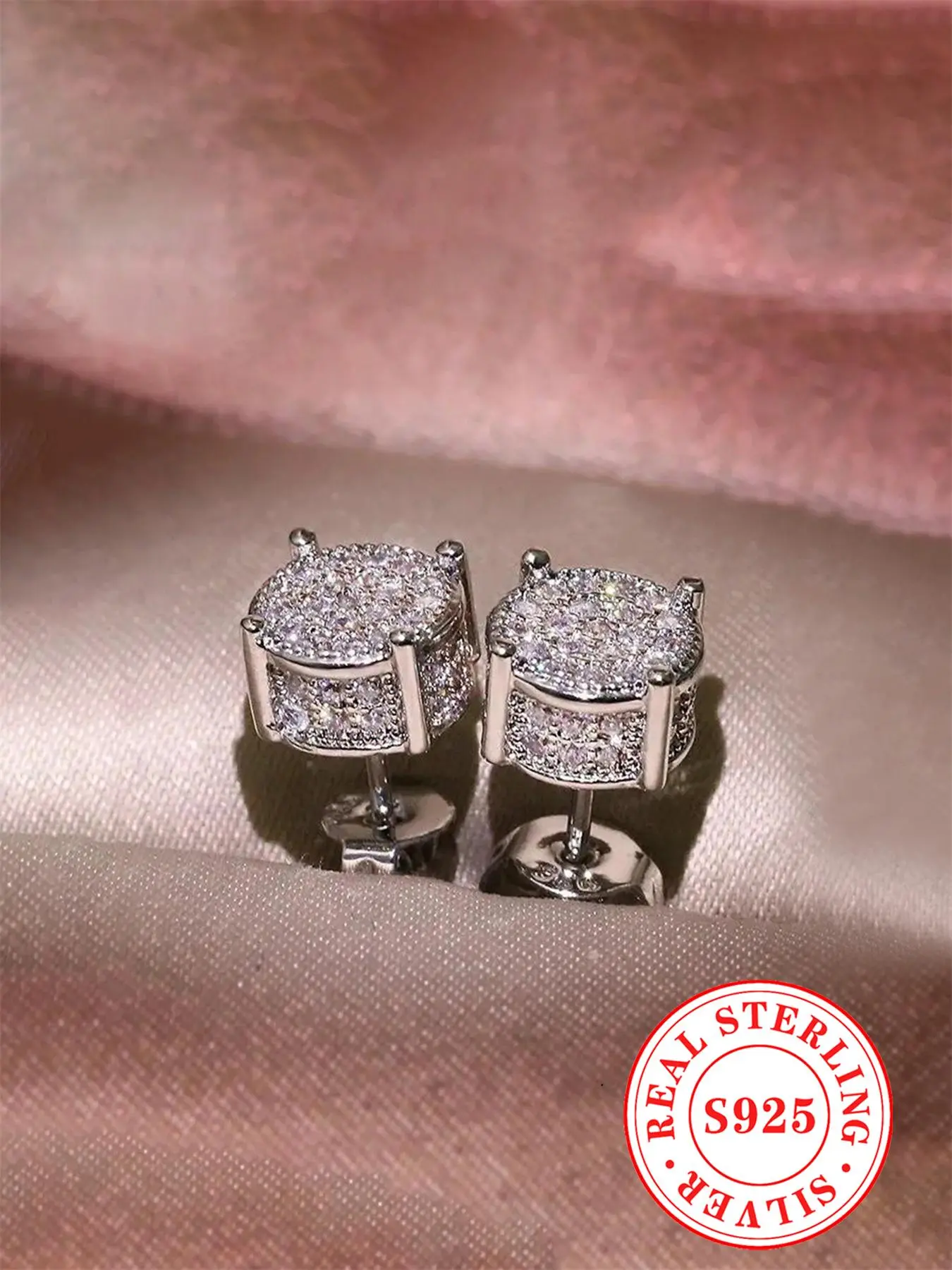 925 Sterling Silver Fashion Square Shaped Rhinestone Decorated Radiant Cut Earrings, High Quality Earrings, Elegant Jewelry for Party, Daily Clothing Decor for Girl