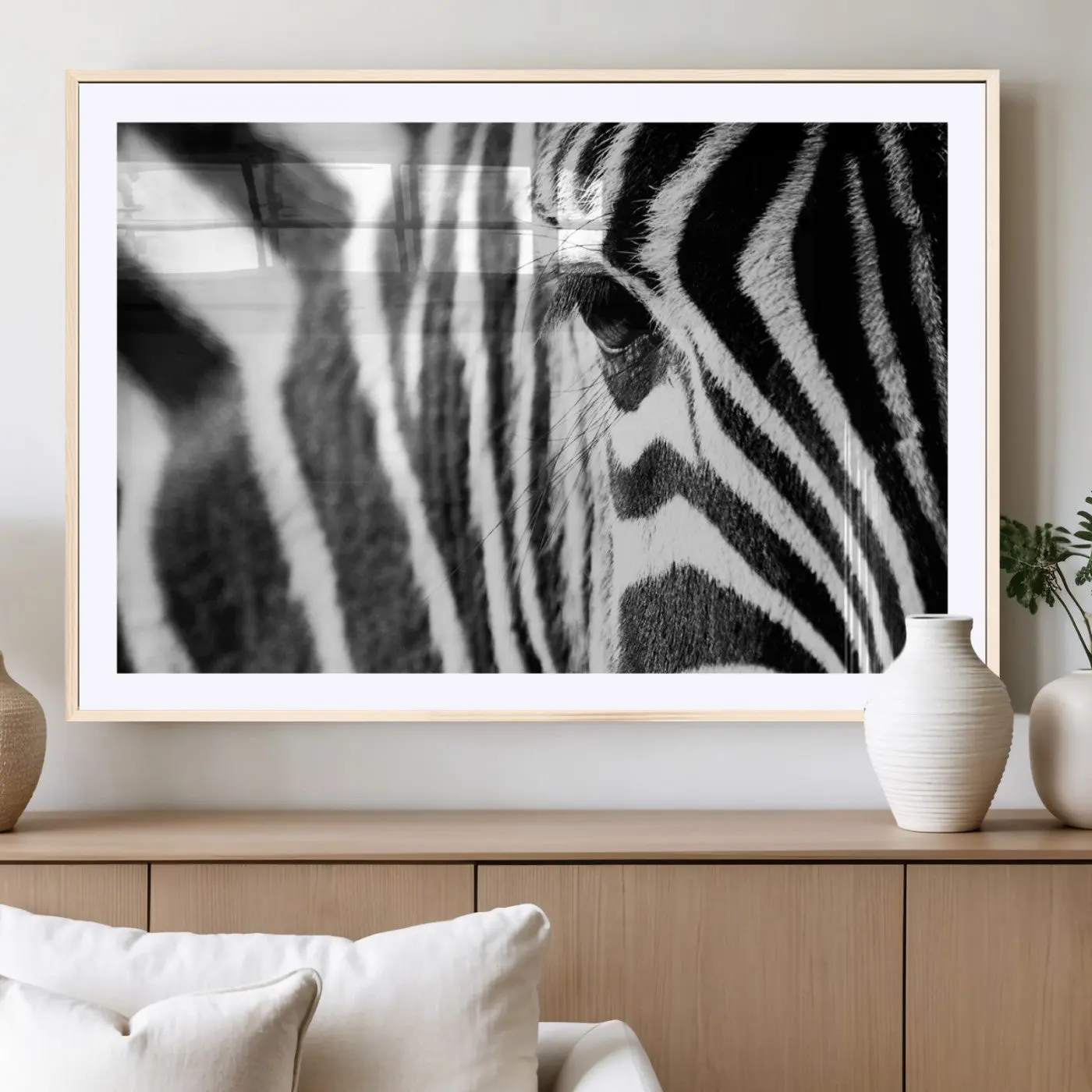 Zebra Stripes Canvas Wall Art Print - Black-White Contrast Decor, Artistic Artwork for Modern Art Room Decor