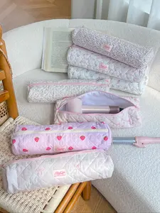 Bowknot Hair Dryer Storage Bag, Floral Pattern Curling Iron Organizer, Portable Travel Makeup Bag, Multi-Functional Cosmetic Pouch, Handheld Cosmetic Pouch