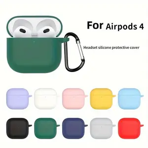 Silicone Earphone Case with Hook, Shockproof Earphones Protective Cover, Earphone Protector for AirPods 4, Earphone Accessories, Headset