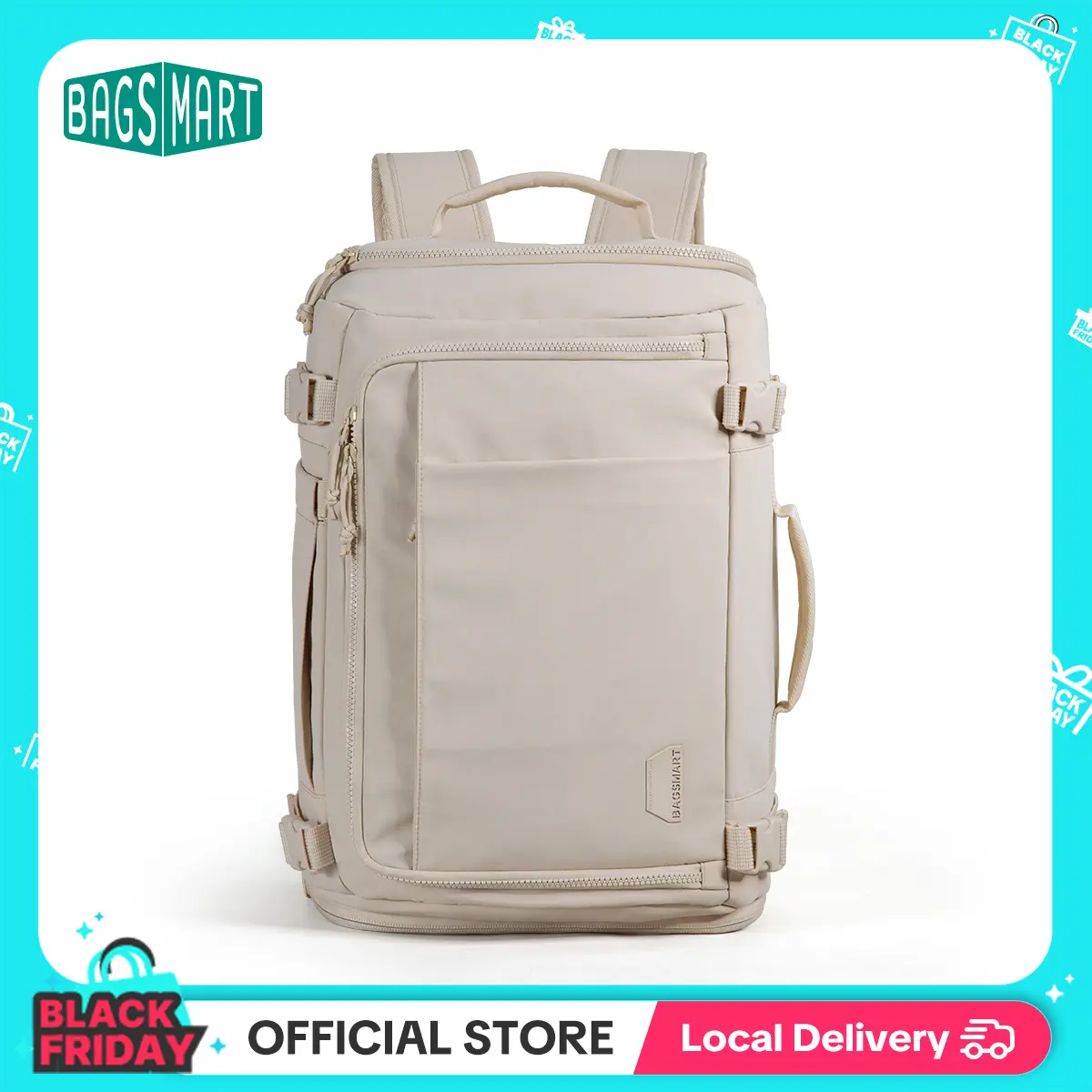 BAGSMART Women\'s Cream Backpack - Compact Everyday Carry 28L BAGSMART Blast Quick Access 28L-38L Waterproof Carry-On  main image 4