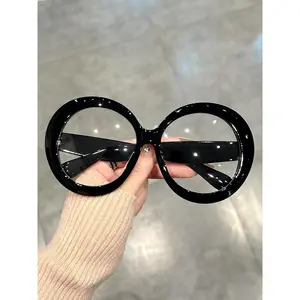 Simple Anti-blue Light Round Shaped Eyeglasses, Fashion Eyeglasses for Women & Men for Work, Daily Clothing Decor, Perfect for Student Daily Use