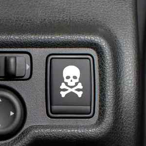 Skull and Crossbones Button Decal | Car Blank Button Decal | Pirate Button | Blank Button Decal | Blank Button Sticker For Car