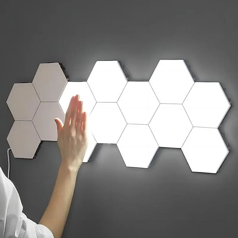 Hexagonal Design Wall Mounted LED Light, USB Powered Touch Control Wall Sconce, DIY Wall Lamp For Bedroom Living Room Decor, Home Lighting, LED Lights Bedroom