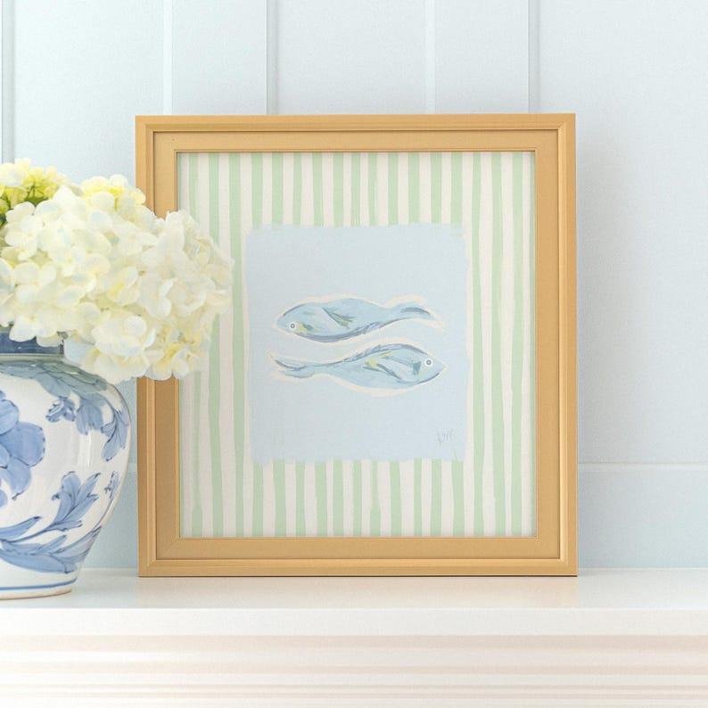 Sardine Fish Wall Art – Grandmillennial Modern Southern Decor, Cozy Coastal Kitchen Print