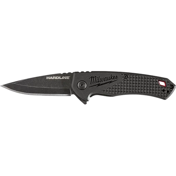 Milwaukee 48-22-1997 2.5” HARDLINE™ Smooth Blade Pocket Knife, Outdoor Compact Knife with Frame Lock, Reversible Clip for Right/Left Hand Use, Plastic, Unisex, Extreme Wear Resistance