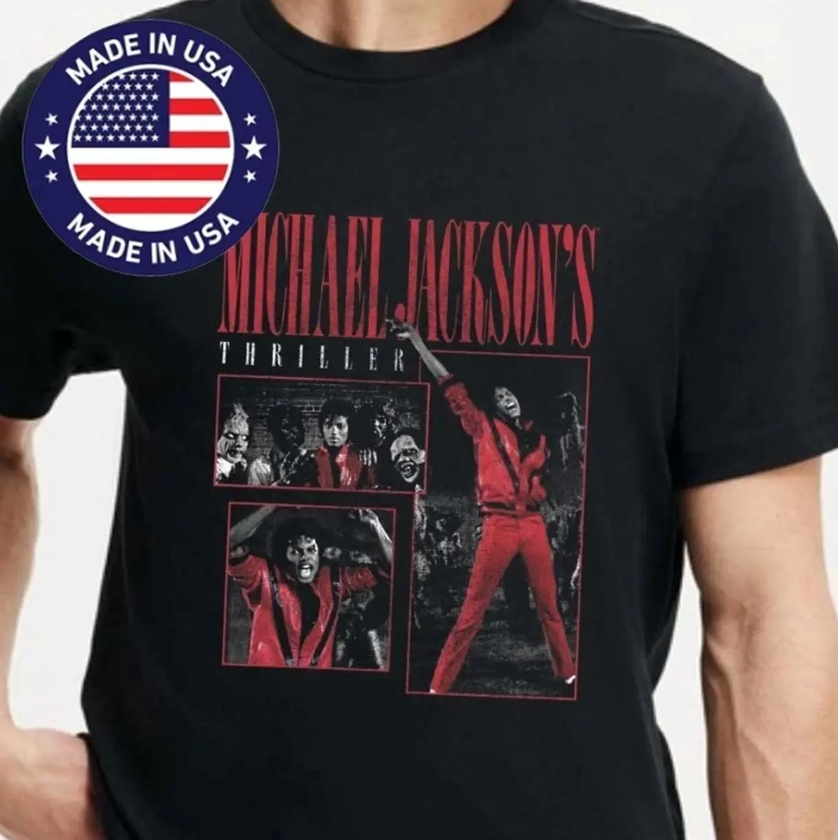 Michael Jackson Thriller T-Shirt Spencer's Graphic Tee Vintage Style Unisex Q