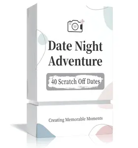 40 Fun Date Night Scratch Off Card Game Ideas, Couples Gifts for Wedding Anniversaries, Bridal Shower, Engagement, Romantic Valentines Day Gifts for Him, Her, Men, Boyfriend, Girlfriend, Husband, Wife