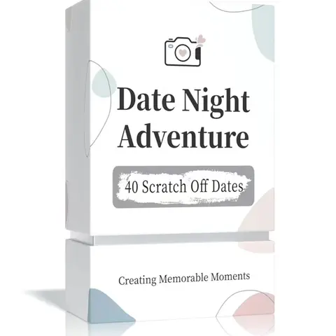 40 Mystery Date Night Scratch-Off Paper Card Game - Tabletop Games for Intimate Couples, Cute Gifts for BF, Unique Cool Gifts for Her, Wife, Ideal for Anniversary & Christmas Key Romantic Occasions