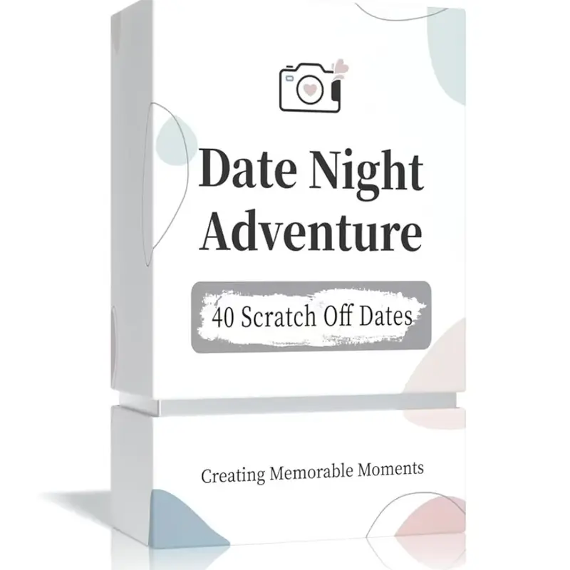 40 Mystery Date Night Scratch-Off Paper Card Game - Tabletop Games for Intimate Couples, Cute Gifts for BF, Unique Cool Gifts for Her, Wife, Ideal for Anniversary & Christmas Key Romantic Occasions