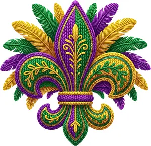 DTF Transfer – ED Yarn Mardi Gras Multi Sizes