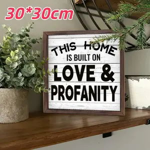 Funny 11.8 Inch Wooden Picture Frame, Humorous Home Decor Gift Idea, Perfect for Living Room & Bedroom Walls, Unique Present for Loved Ones