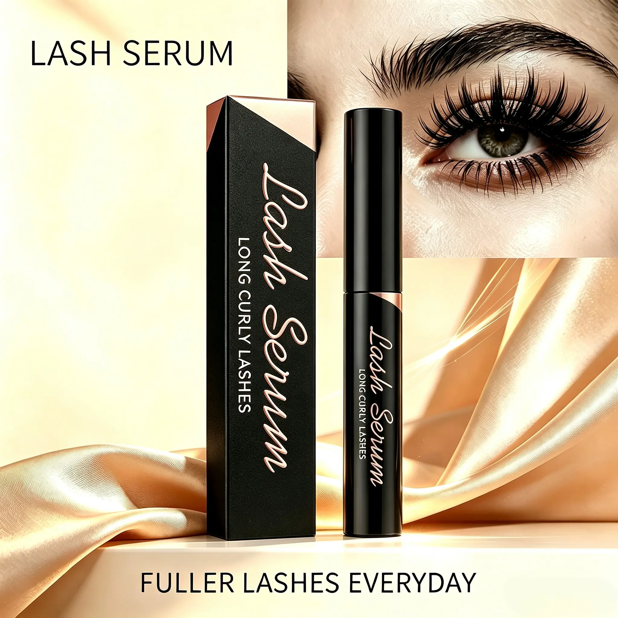 Eyelash & Eyebrow Serum – Peptide Lash Conditioner with Ginseng Extract, Panthenol, Hyaluronic Acid & Pumpkin Seed Extract – Nourishing Daily Lash & Brow Care