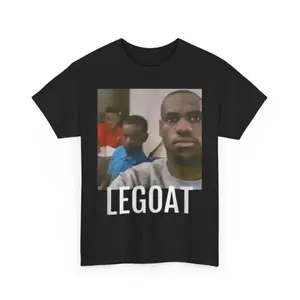 Lebron James "LeGoat" Graphic TShirt Meme, Tshirt cute  shirts Menswear Top Black Breathable Cropped Day Grey Hoodie