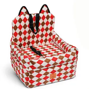 ZVRpet 2026 Spring/Summer Vitality Collection Plaid Noel Pet Car Seat Detachable & Washable Memory Foam Dog Seat Mat, Anti-Slip Car Seat Cover with Adjustable Straps for SUV/Travel, Outdoor Travel Essential Suitable for Small & Medium Dogs