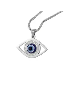 Classic Evil Eye Pendant Necklace - Stainless Steel Turkish Eye Jewelry for Men/Women