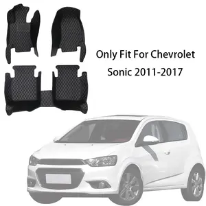 Full Set Nappa PU Leather Car Floor Mat For Chevrolet Sonic/Aveo 2011-2017 Front And Rear Cushion Slip-Resistant Wear-Resistant Auto Interior Accessories