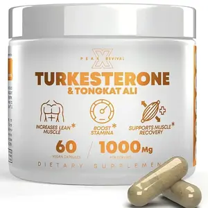 Turkesterone 1000mg Capsules Supplement | Natural Fitness Wellness Formula with Tongkat Ali | Men’s Daily Support Capsules | 150 Softgels