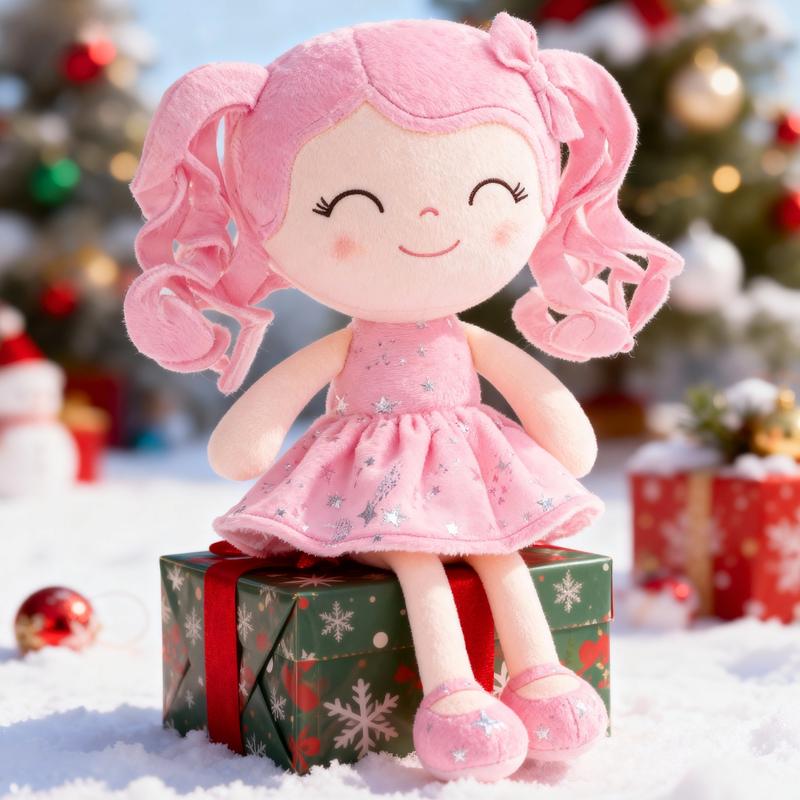 Gloveleya Plush Doll 12 Inch Curly Hair Princess Design Soft Baby Girl Dolls for Girls Ages 0-6 Perfect Birthday Christmas & Baby Shower Gift Adorable Nursery & Preschool Playtime Companion - Friendship